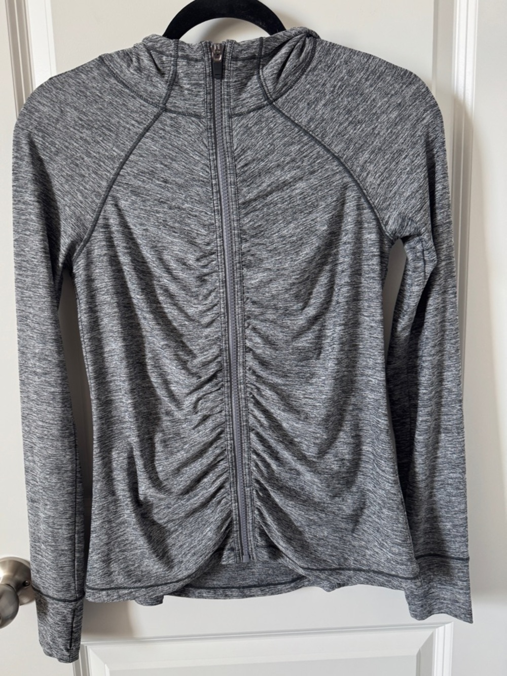 NWOT-Athleta Pacifica Crosscurrent hooded zip-up jacket in grey-XS-Petite